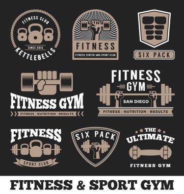 logo amblem tasarımı Fitness Spor ve Spor Kulübü.