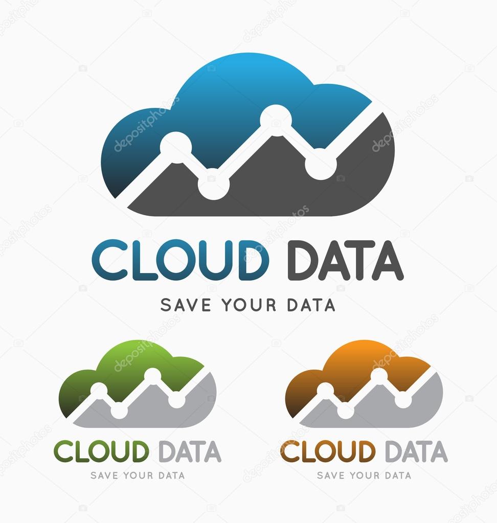 Cloud data technology logo concept.