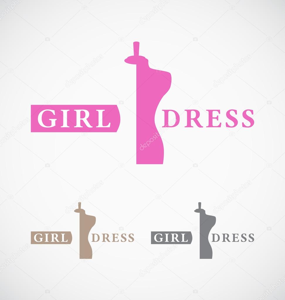 Dressmaker's shop and store logo design.