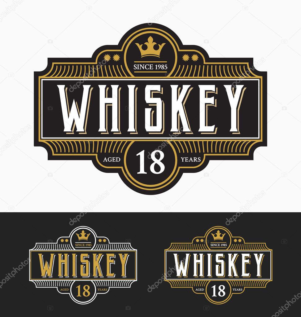 Vintage frame label design. Suitable for Whiskey and Wine label, Restaurant, Beer label. Vector illustration