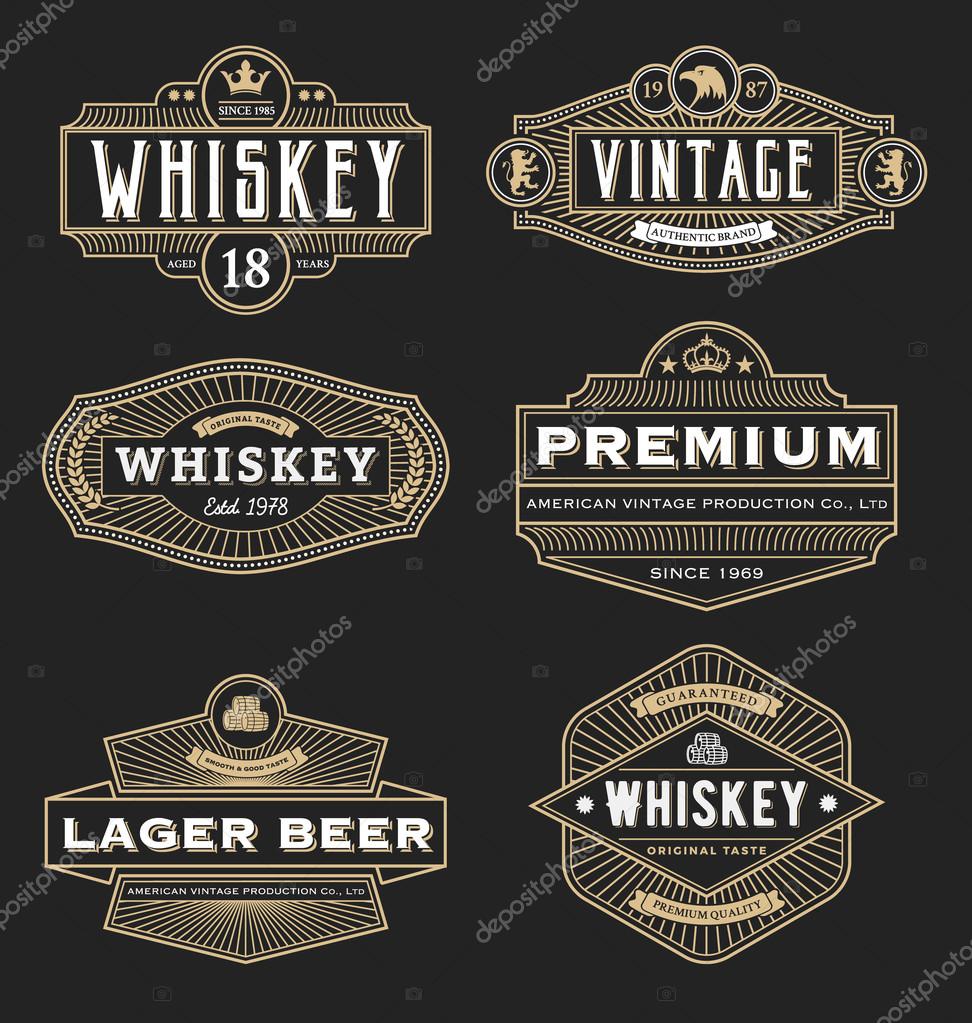 Vintage frame design for labels, banner, logo, emblem, menu, sticker and other design. Suitable for whiskey, beer, coffee shop, hotel, resort, jewelery and premium product. All type use free font.
