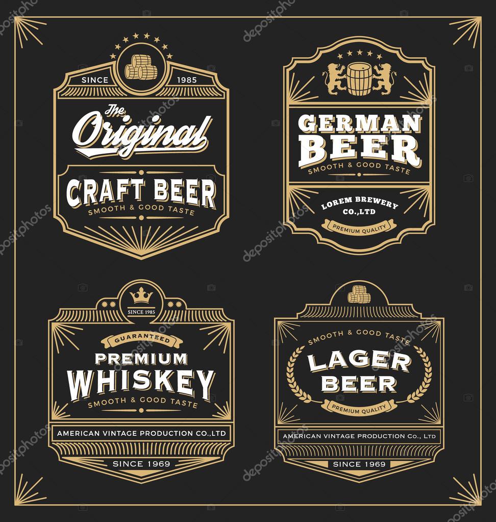 Vintage frame design for labels, banner, sticker and other design. Suitable for whiskey, beer and premium product. All type use free font.