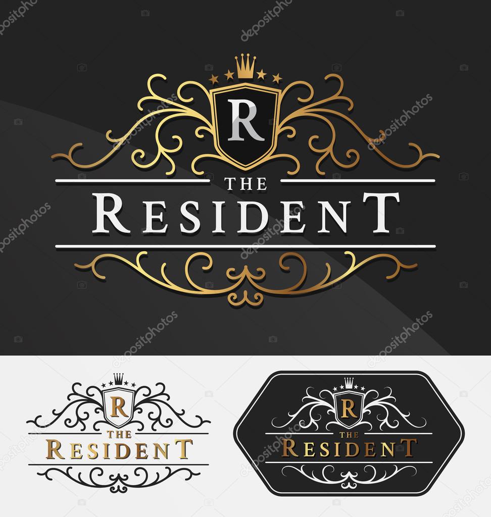 Luxurious Royal Logo Vector Re-sizable Design Template Suitable For Businesses and Product Names, Luxury industry like hotel, wedding, restaurant, jewelry and real estate.Vector illustration
