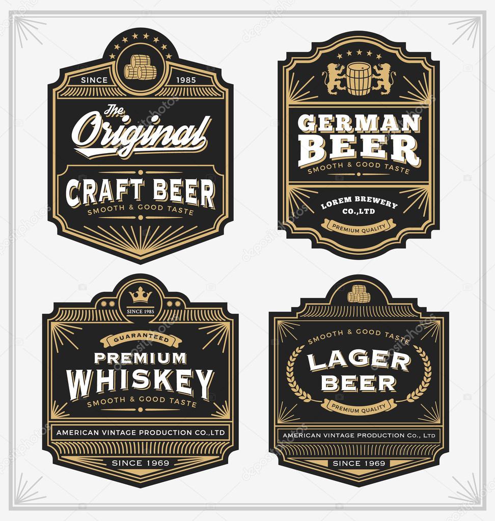 Vintage frame design for labels banner sticker and other design. Suitable for whiskey beer and premium product. All type use free font.