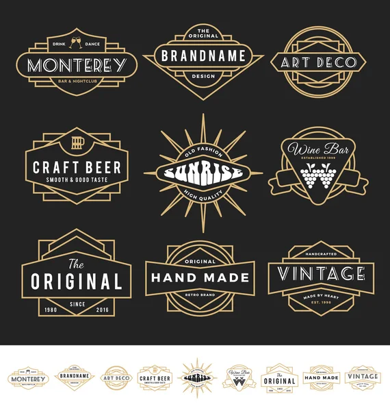 Set logo retrò badge per prodotti vintage e business — Vettoriale Stock