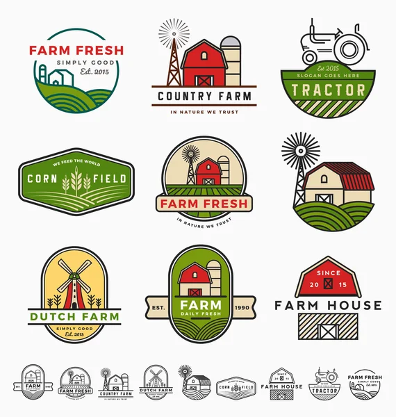 Vintage modern farm logo template — Stock Vector