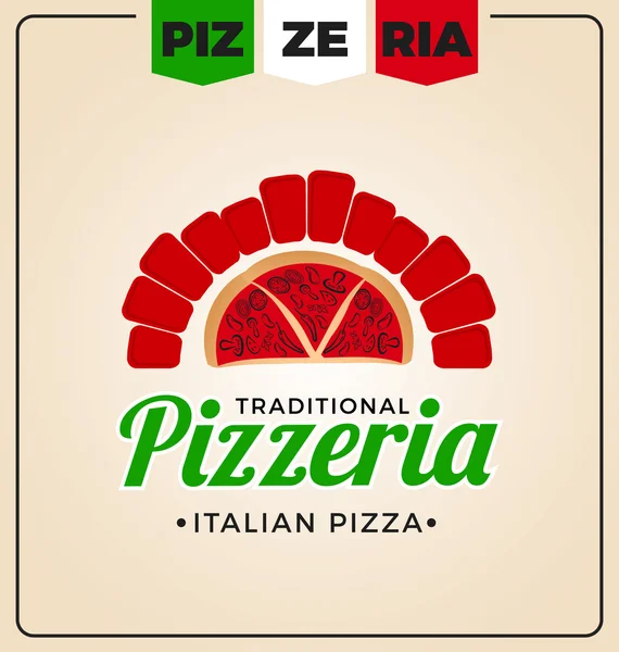 Diseño de plantilla de logotipo de pizzería . — Vector de stock