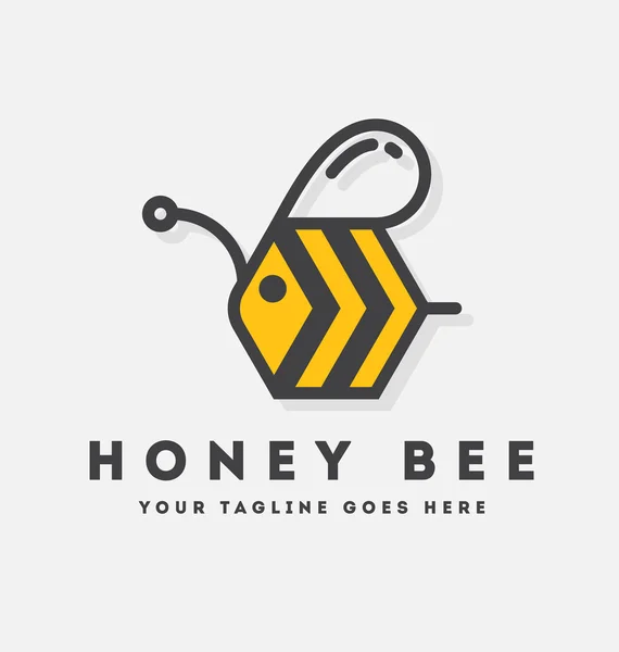 Honing honingbij logo voor honing producten. — Stockvector