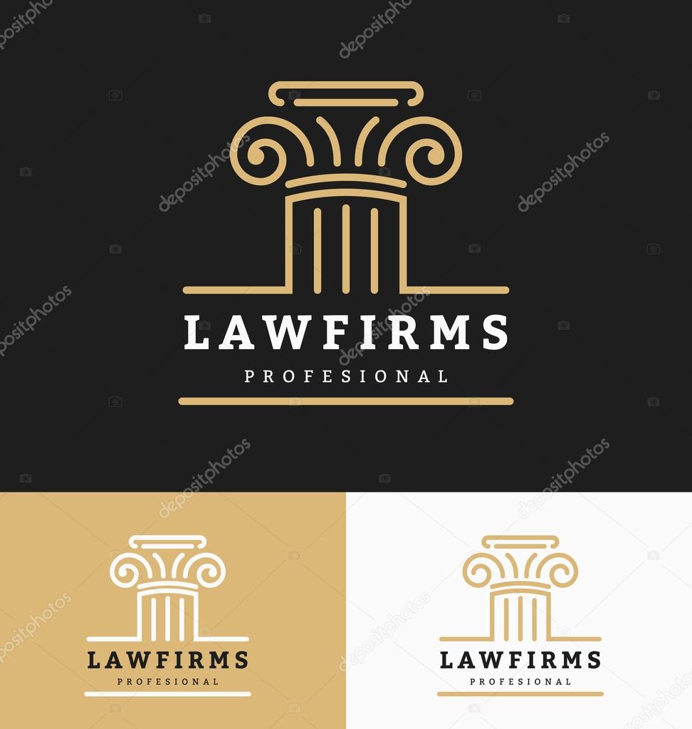 Law firms logo template with space for business slogan and tags line. Vector illustration