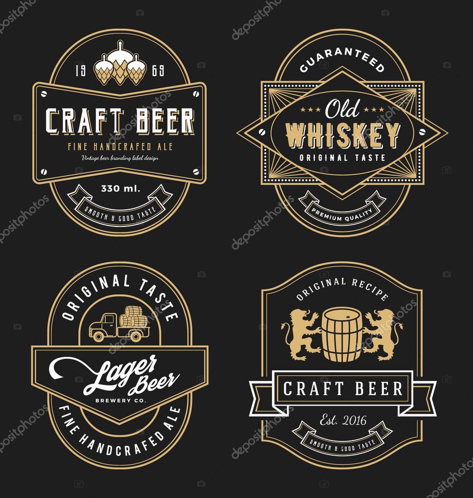 Vintage frame design for labels, banner, sticker and other design. Suitable for whiskey, beer, wine, beverage and premium product. All type use free font.
