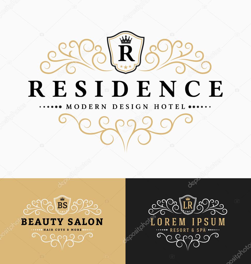 Luxurious Royal Logo Vector Re-sizable Design Template Suitable For Businesses and Product Names, Luxury industry like hotel, wedding, restaurant, beauty salon, real estate, resort and spa.