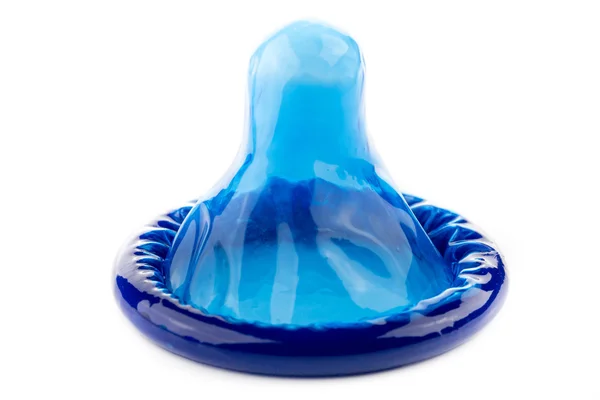 Синій презерватив — стокове фото
