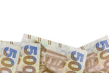 Hong Kong bank notes, five hundred close up