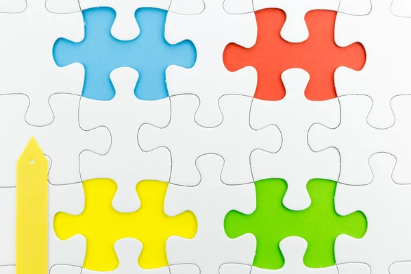 Jigsaw puzzle use for business background — 图库照片