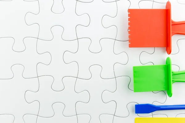 Jigsaw puzzle use for business background — Φωτογραφία Αρχείου