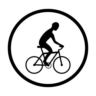 Adam bisikleti siluet.
