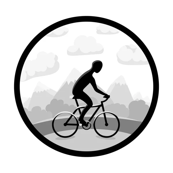 Silhouette homme à vélo . — Image vectorielle
