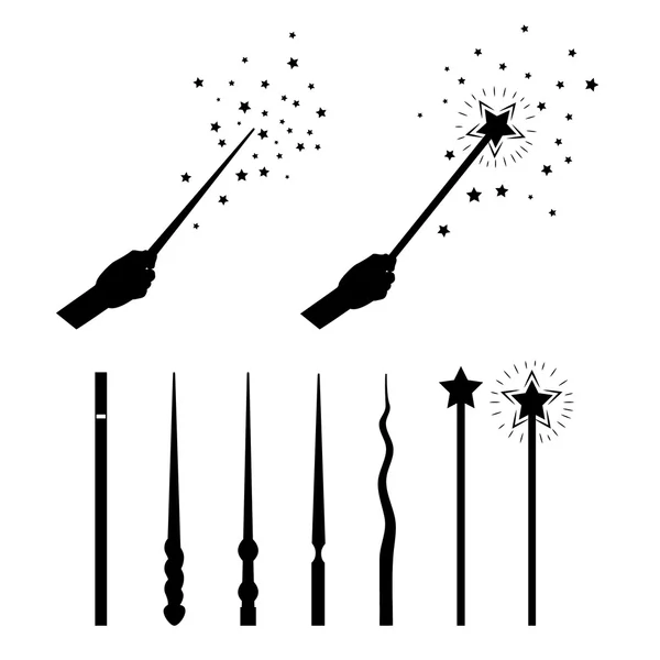 Magic wands set. — Stock Vector