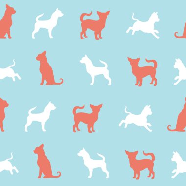 Vektör chihuahua küçük köpek seamless modeli.
