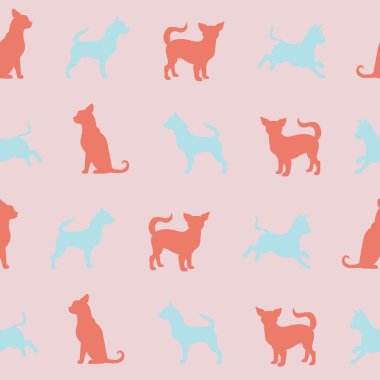 Vektör chihuahua küçük köpek seamless modeli.