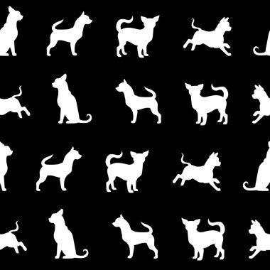 Vektör chihuahua küçük köpek seamless modeli.