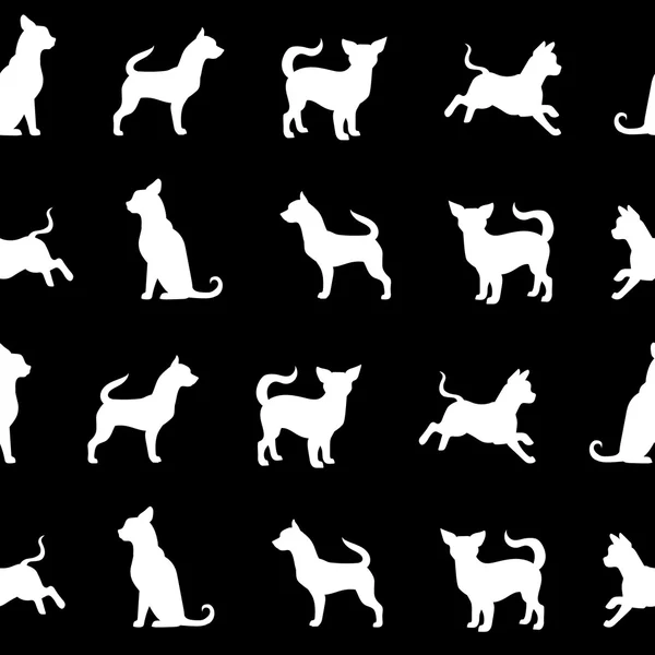 Vector chihuahua perro pequeño patrón sin costuras . — Vector de stock