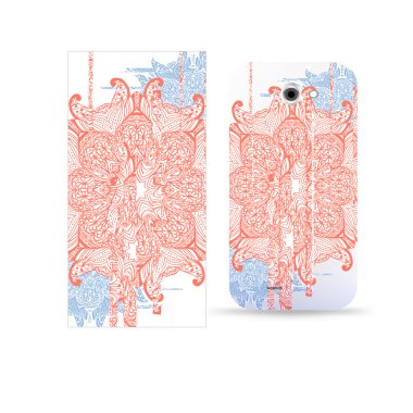 Telefon büyük tasarım. Çiçek soyut mandala deseni.