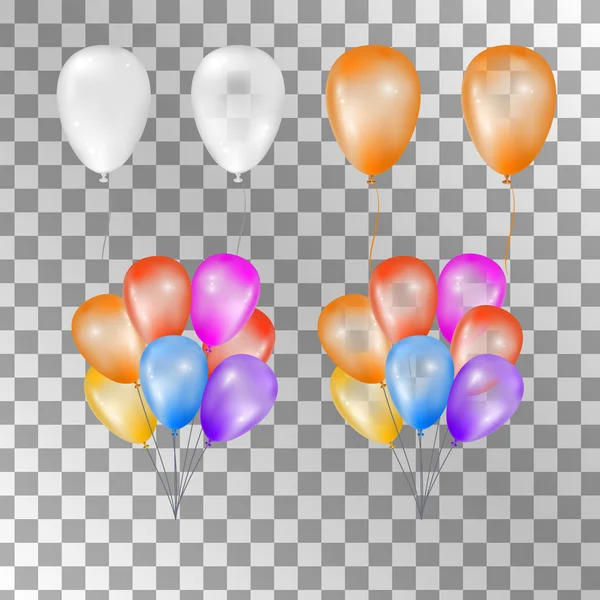Ballons sur fond transparent. Illustration vectorielle — Image vectorielle
