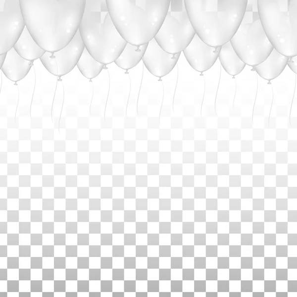 Plafond couvert de ballons sur fond transparent — Image vectorielle