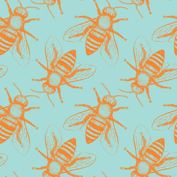 Arılar sorunsuz vektör desen.