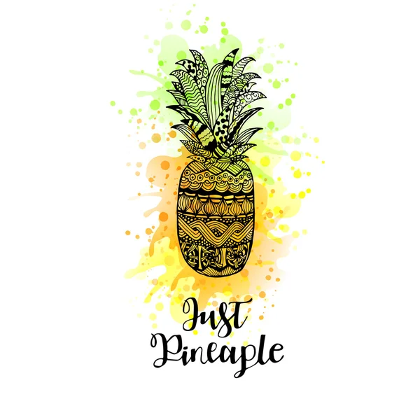 Ananas vecteur dessiné main . — Image vectorielle