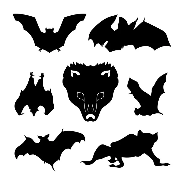 Set de murciélagos vector — Archivo Imágenes Vectoriales