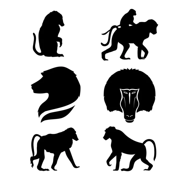 Monkey set vector — Stockový vektor