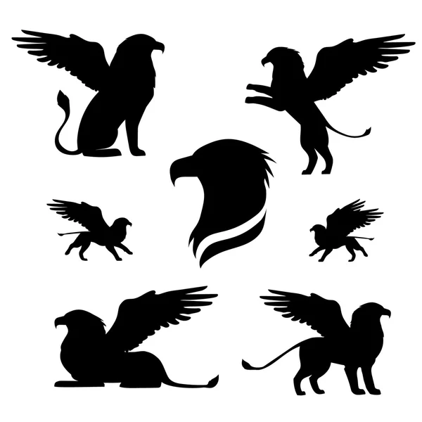 Griffin set vector — Stock Vector