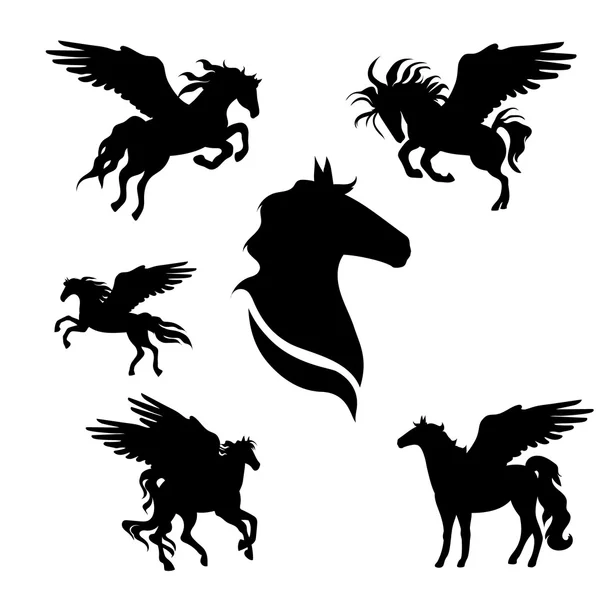 Pegasus set vector — Stock Vector