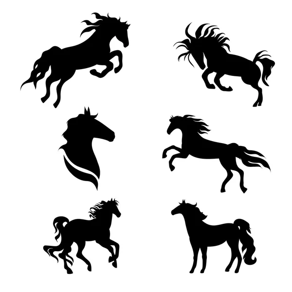 Вектор набора лошадей — стоковый вектор