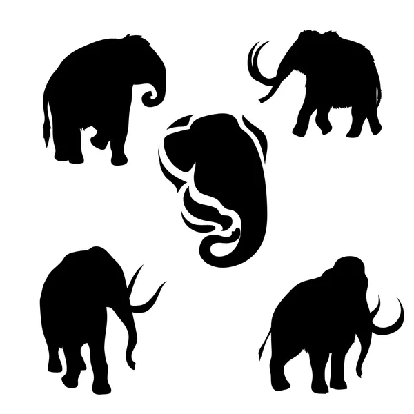 Mammoth set vector — Stock Vector