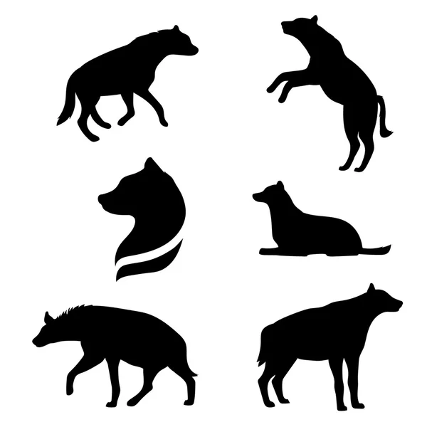 Hyena set vector — Stock Vector