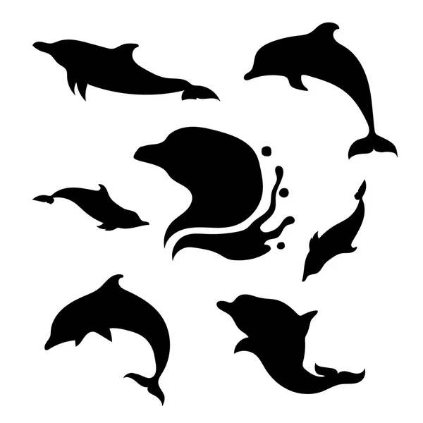 Dolphin set vector — Stock Vector