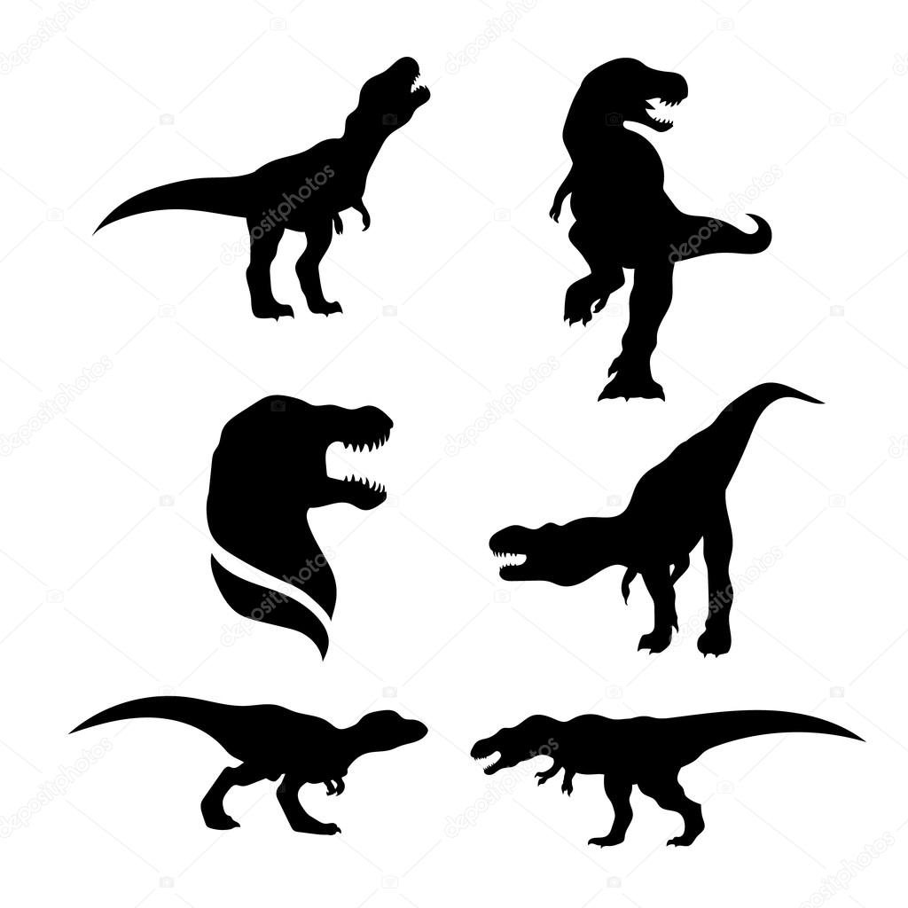 Tyrannosaurus set vector