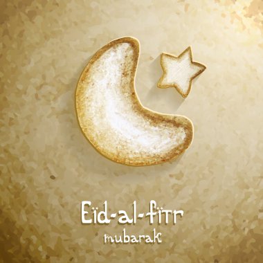 Vektör Eid manasını metin çizim ile.