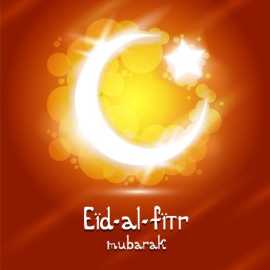 Vektör Eid manasını metin Hilal ile 