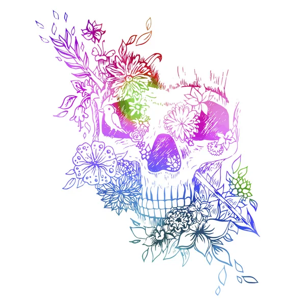 Abstract graphic skull, print. — Stock Vector