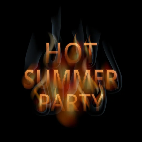 Égő szavak forró nyári party — Stock Vector