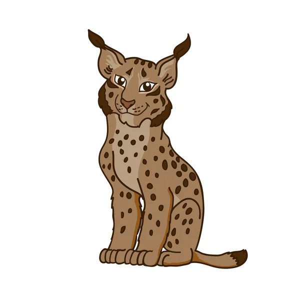 Tecknad karikatyr lynx. — Stock vektor