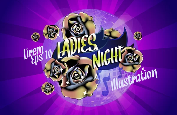 Ladies night szórólap vektor — Stock Vector