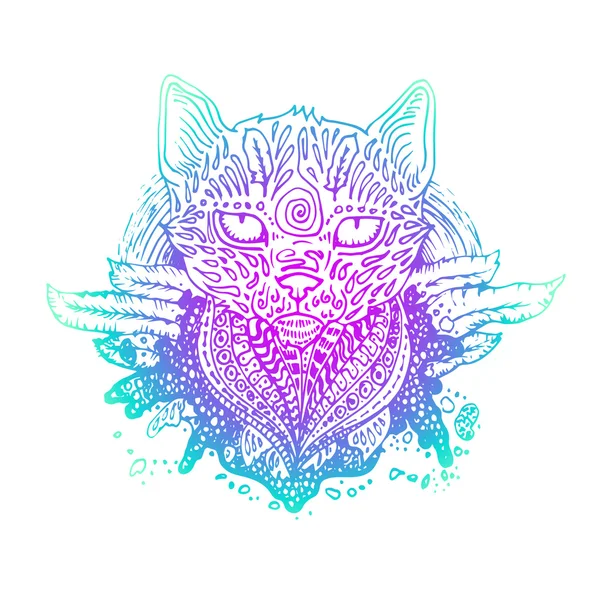 Graphic colored vector cat. — Stock Vector
