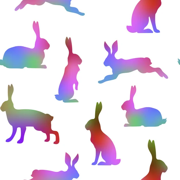 Tavşan çok renkli desen — Stok Vektör