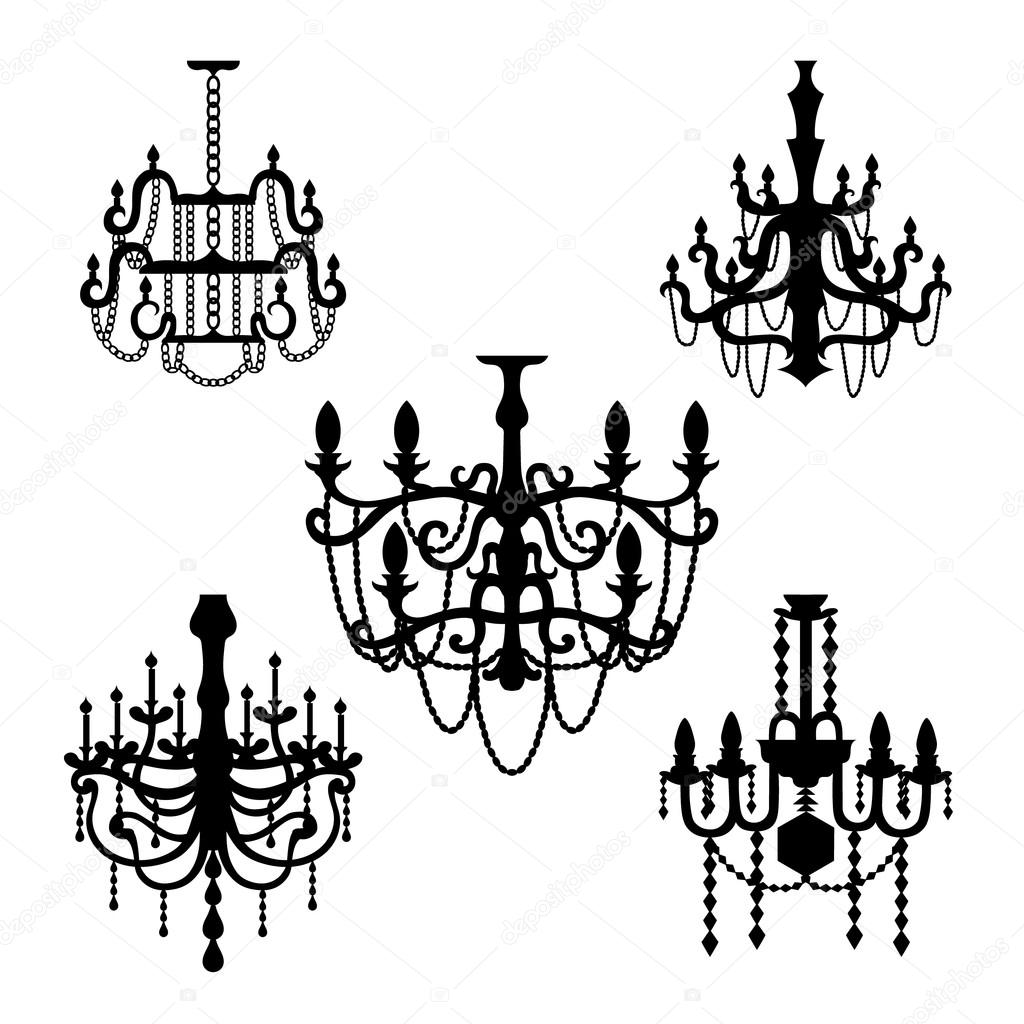 Chandelier set vector