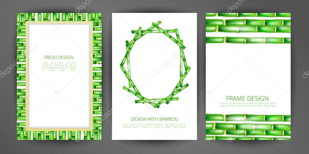 Set of vector bamboo frame.